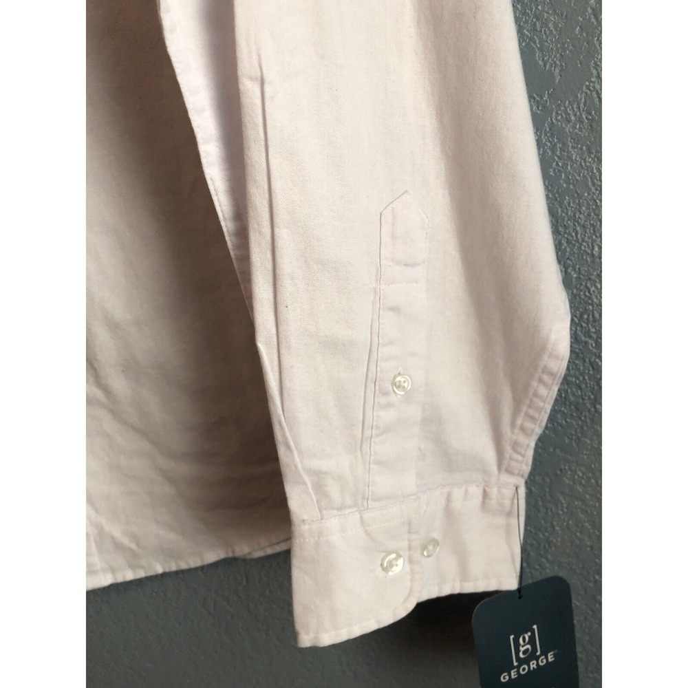 George Mens Dress Shirt XL 46-48 White Long Sleeve Button Down Classic Fit NEW - Picture 6 of 12